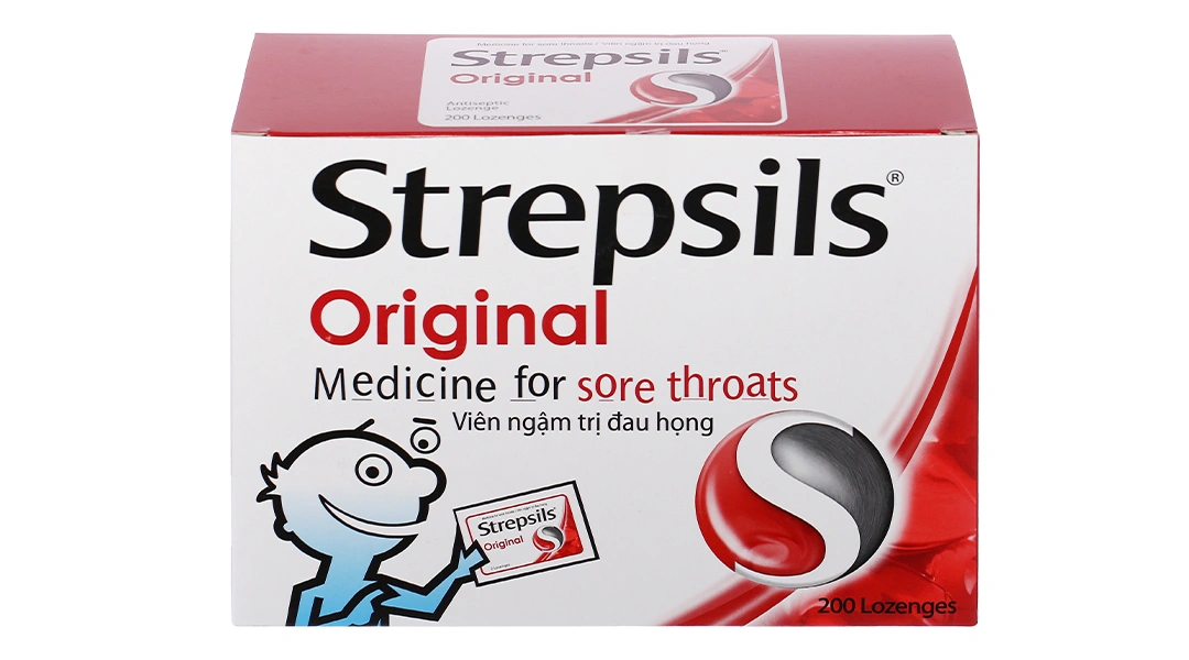 Viên ngậm Strepsils Original kháng khuẩn, giảm đau họng (100 gói x 2 viên) - 1