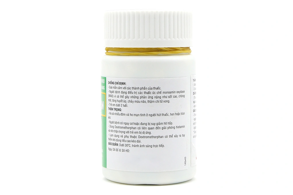 Dextromethorphan Domesco 15mg trị ho khan, ho do kích ứng chai 200 viên - 1