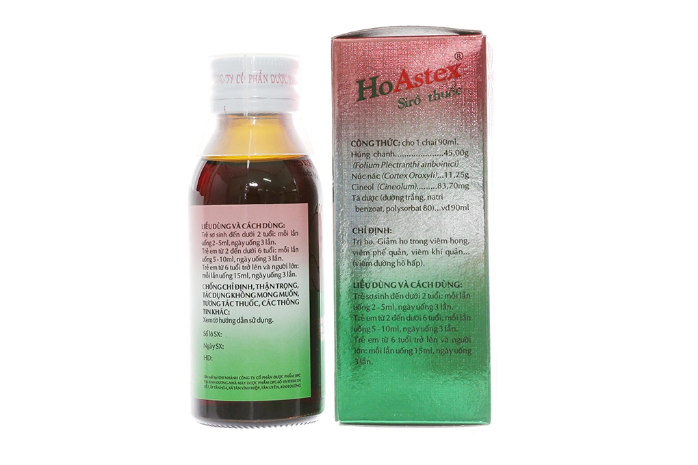 Siro HoAstex trị ho, giảm ho trong viêm họng, viêm phế quản, khí quản chai 90ml - 8