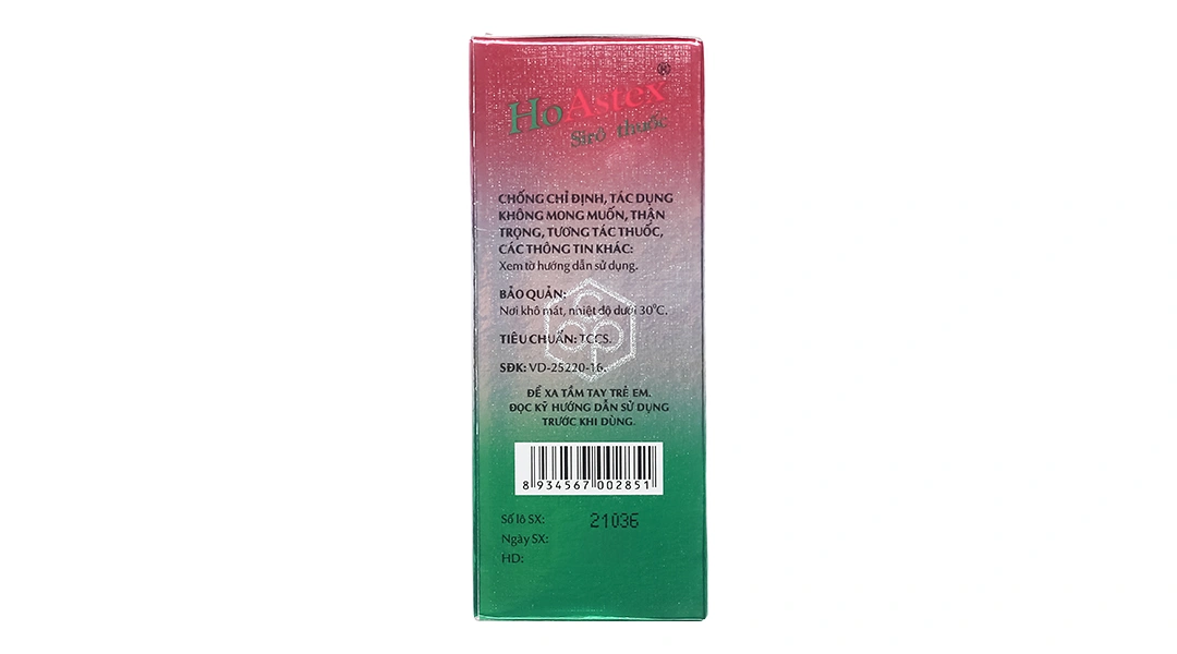 Siro HoAstex trị ho, giảm ho trong viêm họng, viêm phế quản, khí quản chai 90ml - 10