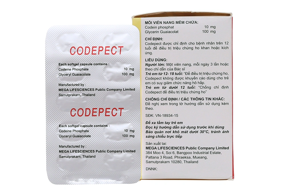 Codepect trị ho khan, ho do kích ứng (10 vỉ x 10 viên) - 1