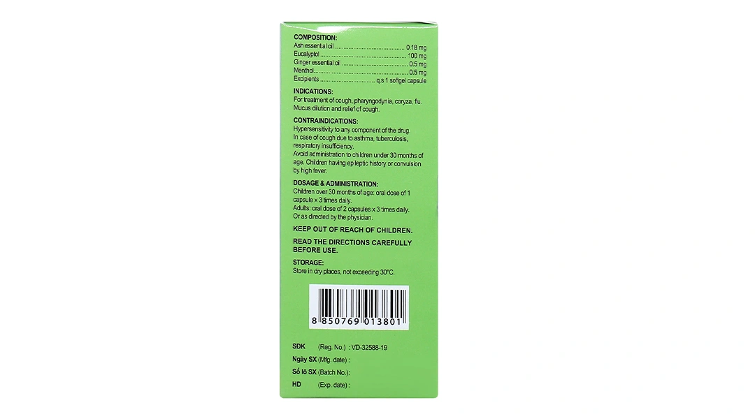 Eugica trị ho, đau họng, sổ mũi, cảm cúm, long đàm (10 vỉ x 10 viên) - 12