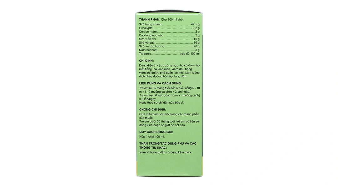 Eugica Sirô điều trị ho có đờm, ho mất tiếng, viêm đau họng chai 100ml - 11