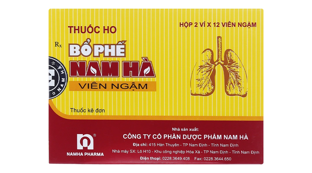 Viên ngậm Bổ phế Nam Hà trị ho, tiêu đờm (2 vỉ x 12 viên) - 1