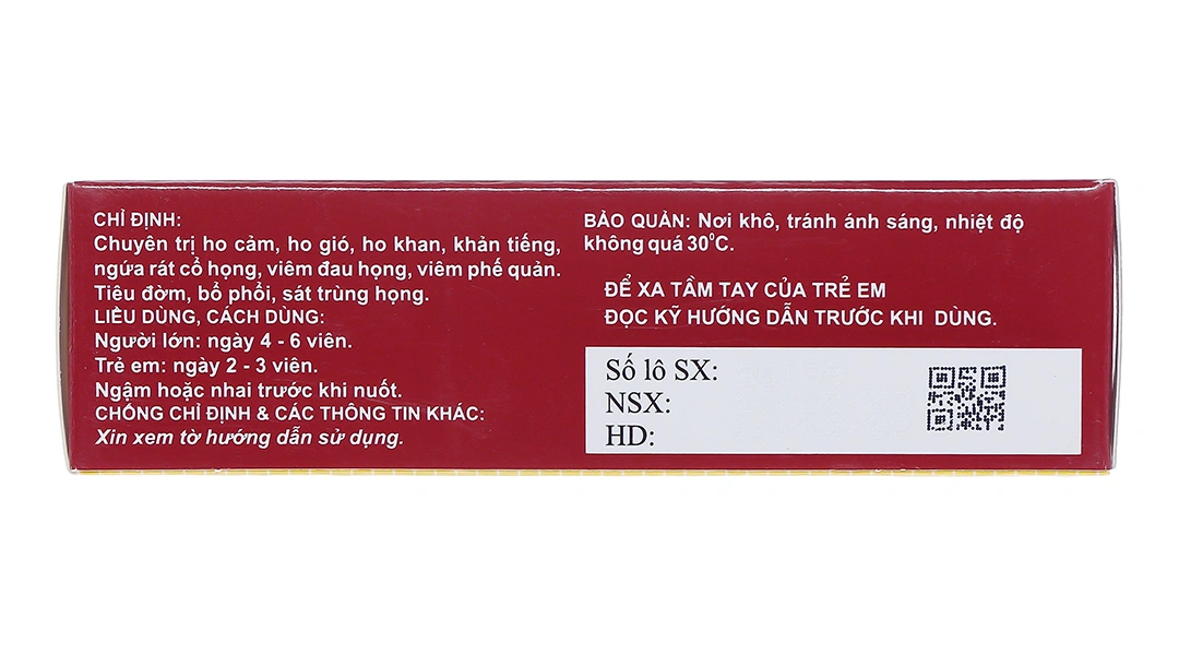 Viên ngậm Bổ phế Nam Hà trị ho, tiêu đờm (2 vỉ x 12 viên) - 3