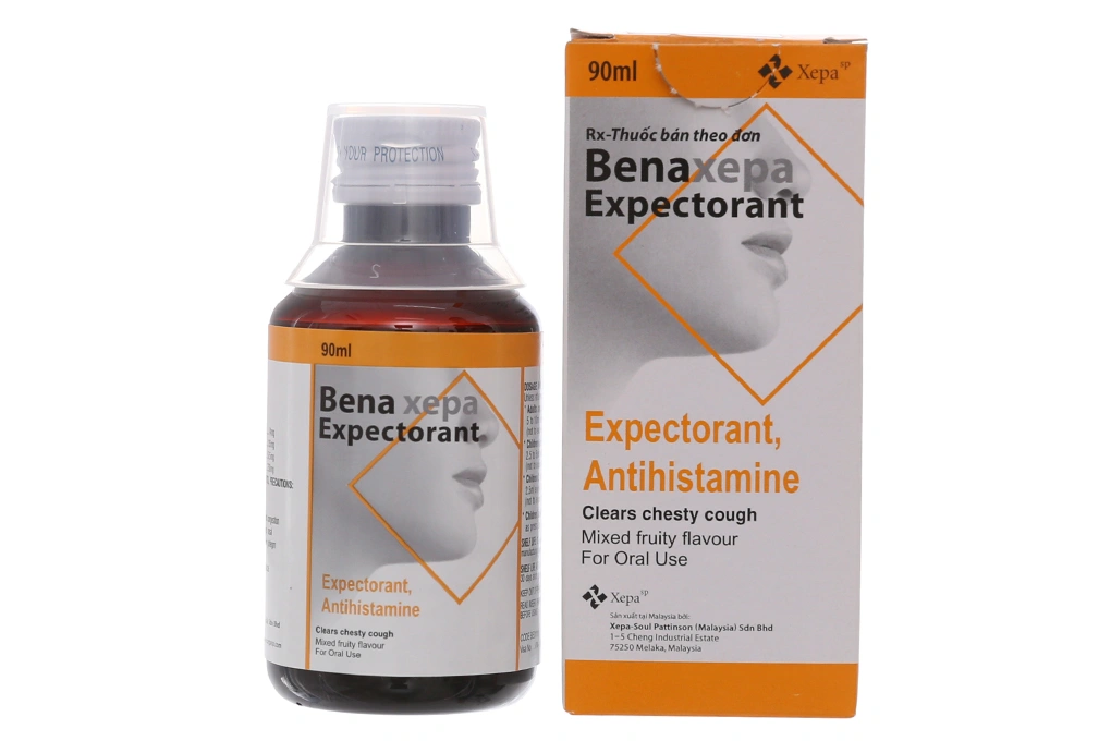 Siro Benaxepa Expectorant trị ho, cảm cúm chai 90ml - 