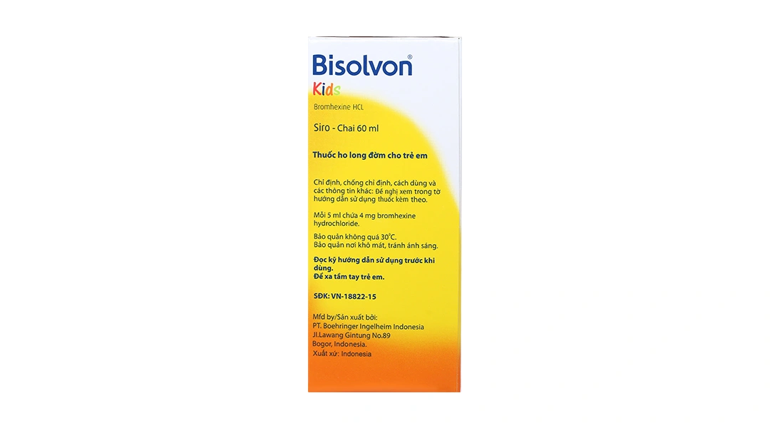 Siro Bisolvon Kids làm loãng đờm trong các bệnh phế quản phổi cấp chai 60ml - 3