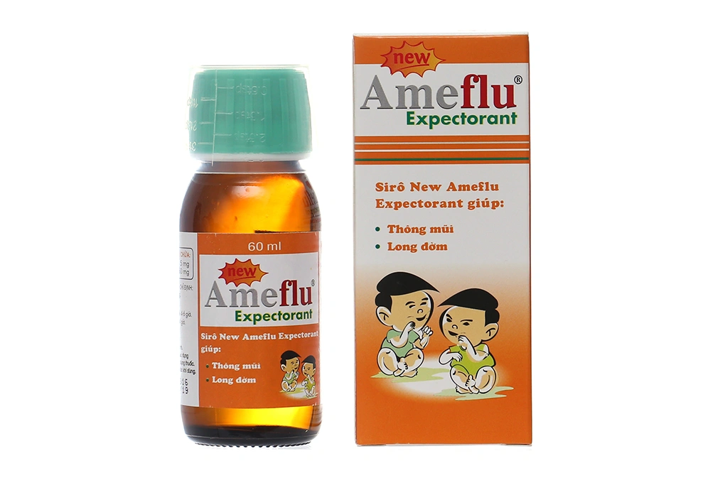 Siro Ameflu Expectorant loãng đàm, giảm chảy nước mũi chai 60ml - 1