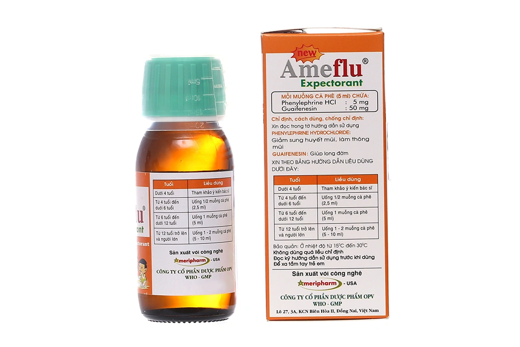 Siro Ameflu Expectorant loãng đàm, giảm chảy nước mũi chai 60ml - 2