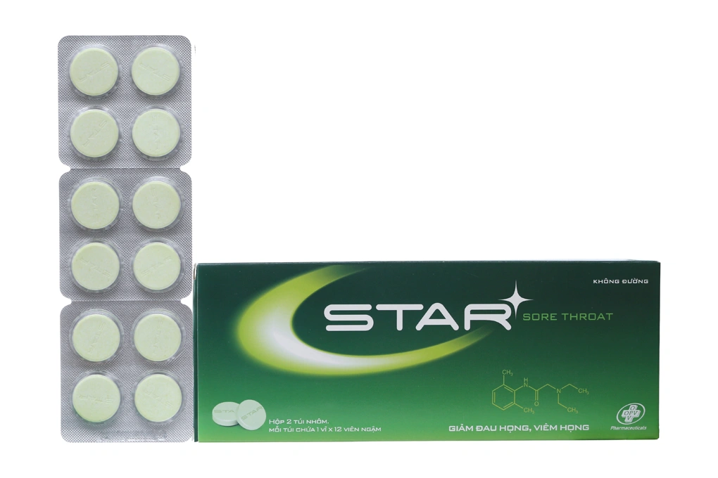 Viên ngậm Star Sore Throat kháng khuẩn, giảm đau họng (2 vỉ x 12 viên) - 1