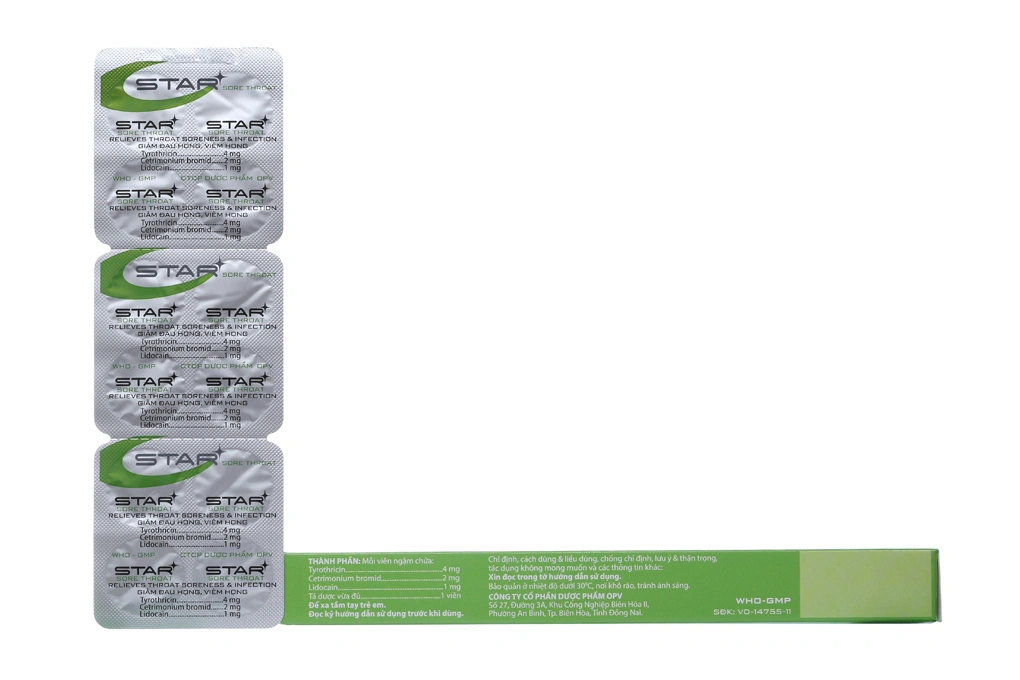 Viên ngậm Star Sore Throat kháng khuẩn, giảm đau họng (2 vỉ x 12 viên) - 2