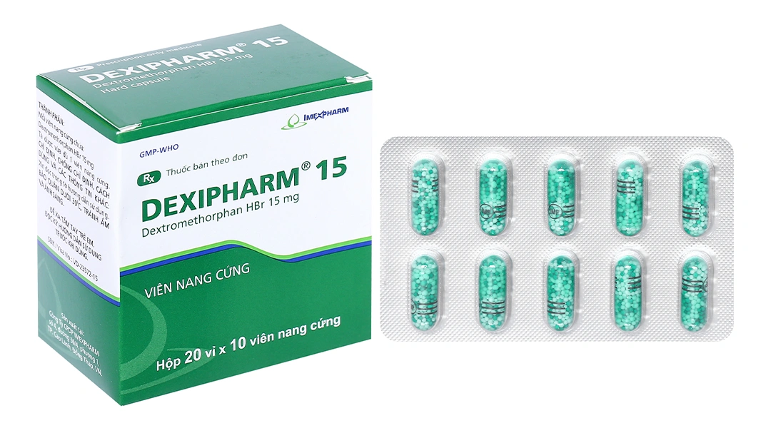 Dexipharm 15 trị ho khan, ho do kích ứng (20 vỉ x 10 viên) - 