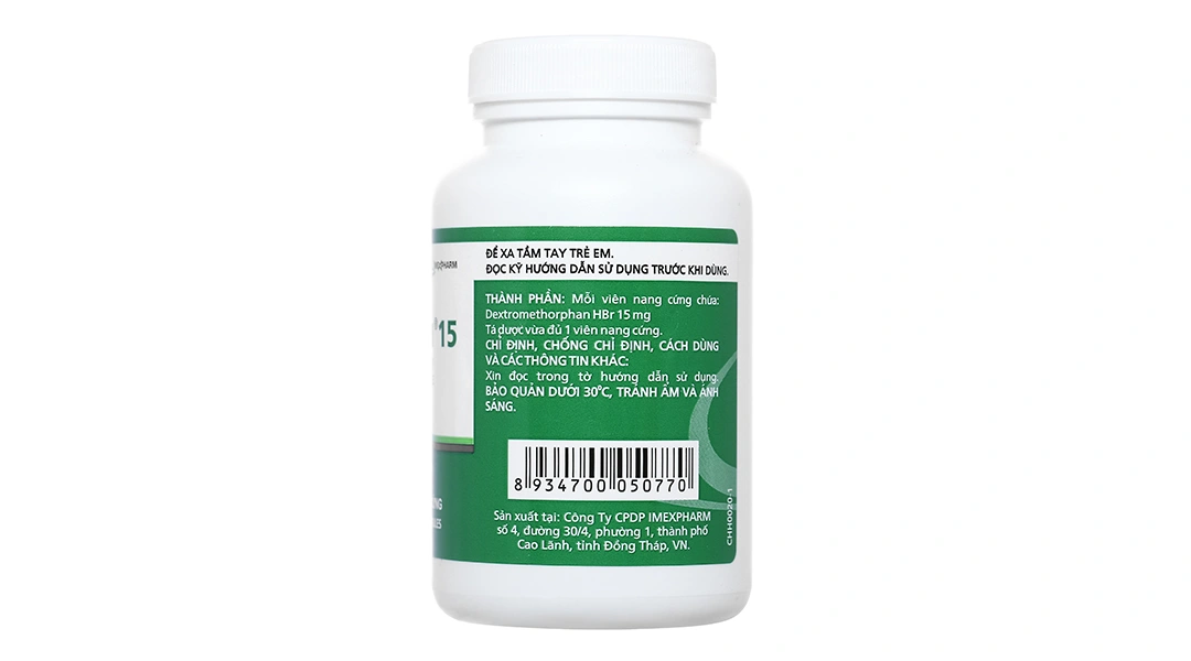 Dexipharm 15 trị ho khan, ho do kích ứng lọ 200 viên - 2