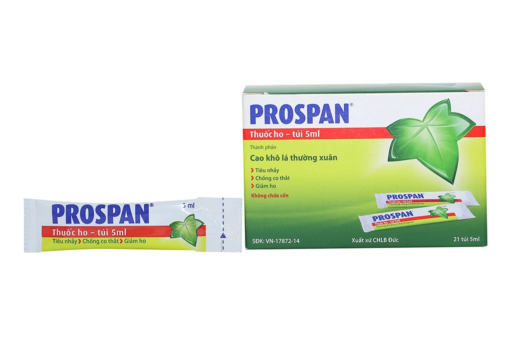 Siro Prospan trị ho, viêm phế quản (21 gói x 5ml) - 