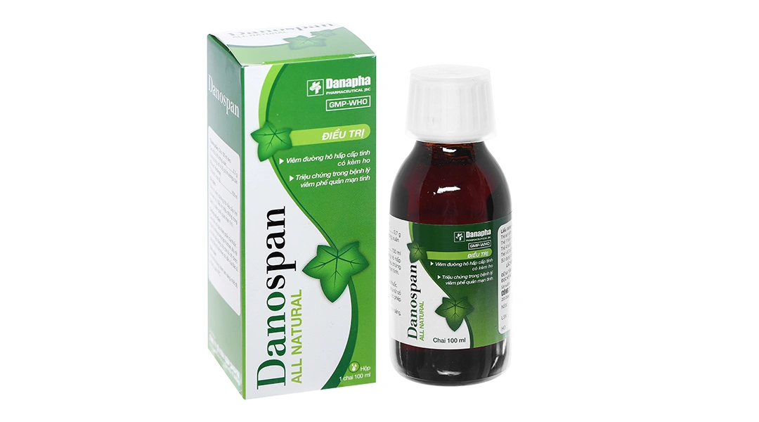 Siro Danospan trị viêm đường hô hấp cấp có kèm ho, viêm phổi mạn tính chai 100ml - 