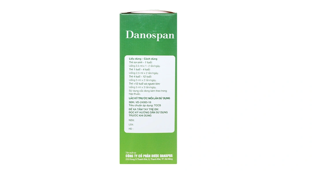 Siro Danospan trị viêm đường hô hấp cấp có kèm ho, viêm phổi mạn tính chai 100ml - 3