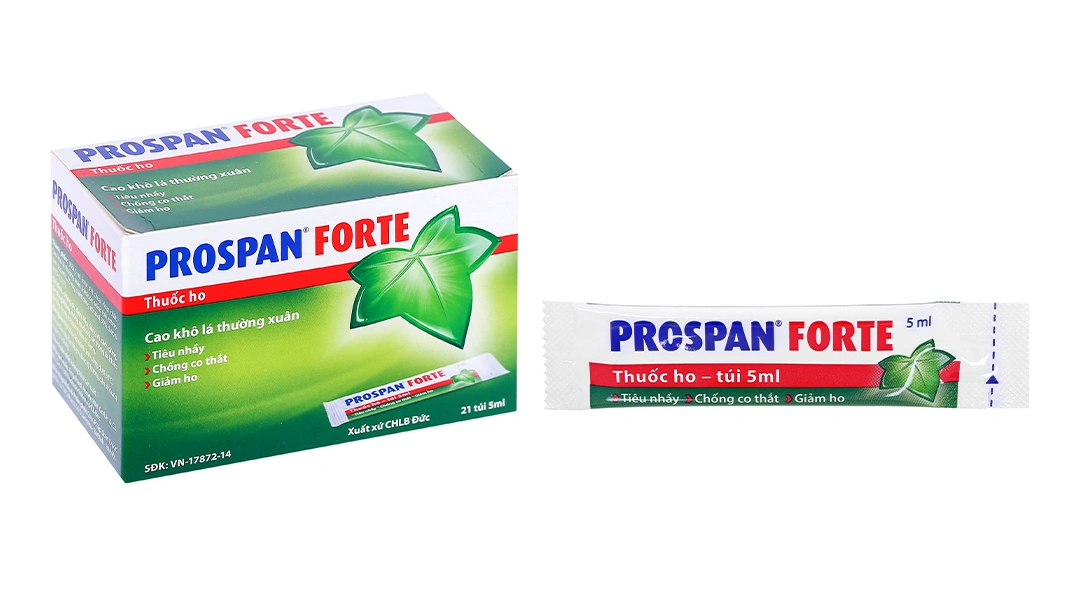 Siro Prospan Forte trị ho, viêm hô hấp, phế quản (21 gói x 5ml) - 