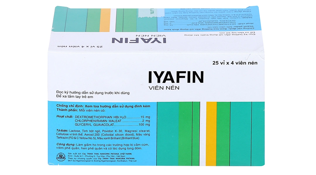 Iyafin giảm ho, tan đàm trong bệnh lý hô hấp (25 vỉ x 4 viên) - 2