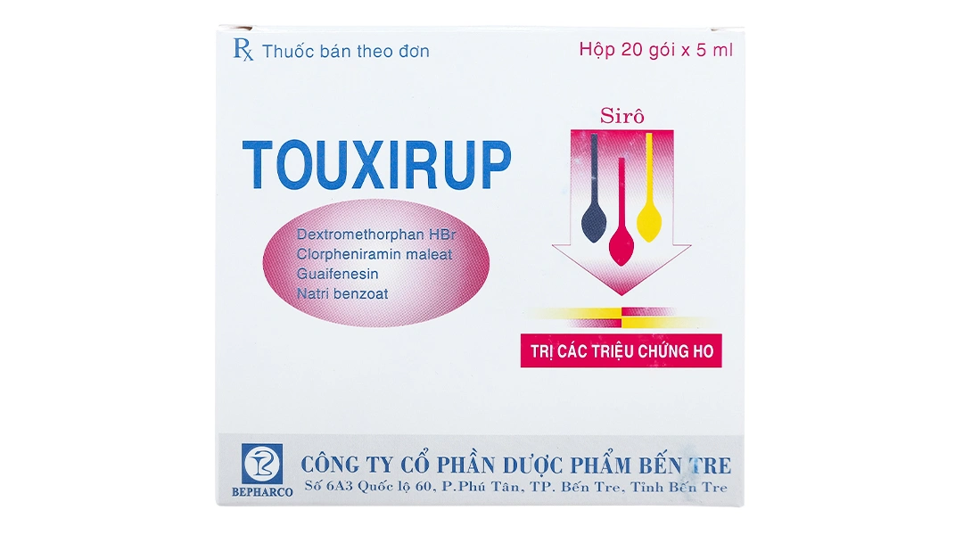 Siro Touxirup giảm ho do cảm lạnh, viêm phế quản, viêm mũi dị ứng (20 gói x 5ml) - 1