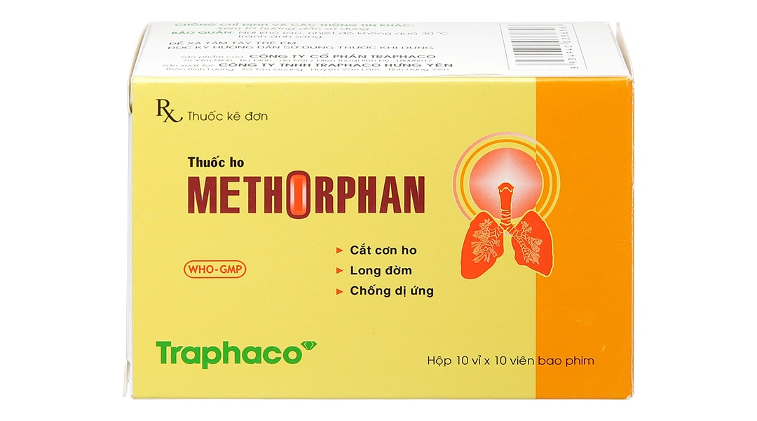 Methorphan trị ho trong bệnh lý hô hấp (10 vỉ x 10 viên) - 1