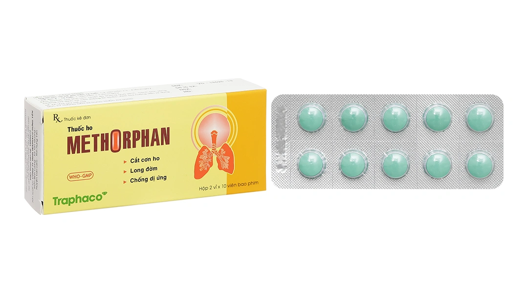 Methorphan trị ho khan, ho có đờm trong bệnh lý hô hấp (2 vỉ x 10 viên) - 