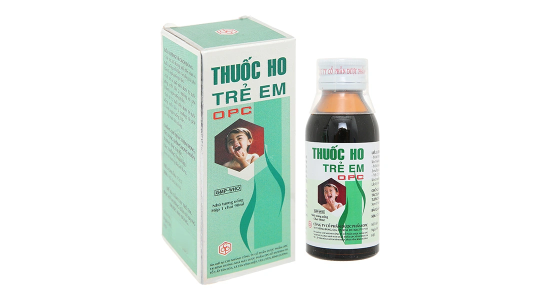 Thuốc ho trẻ em OPC trị các chứng ho, đau họng chai 90ml - 