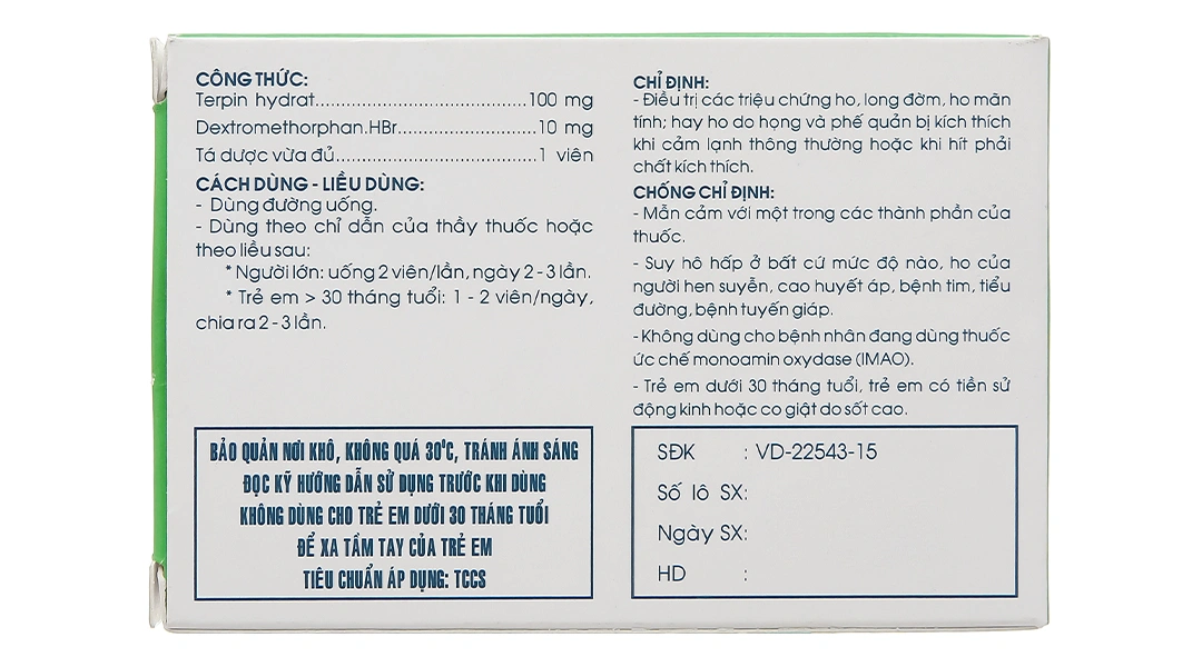 Neo-Corclion trị ho, long đàm, ho mãn tính hay ho do kích ứng (10 vỉ x 10 viên) - 2