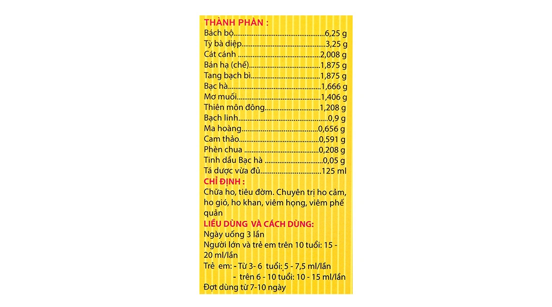 Siro Bổ Phế TW3 Chỉ Khái Lộ trị ho, tiêu đờm chai 125ml - 3