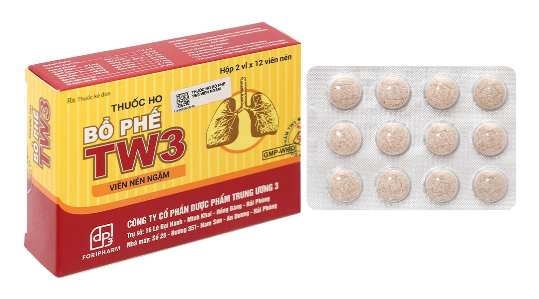 Viên ngậm Thuốc Ho Bổ Phế TW3 trị ho, viêm phế quản (2 vỉ x 12 viên) - 