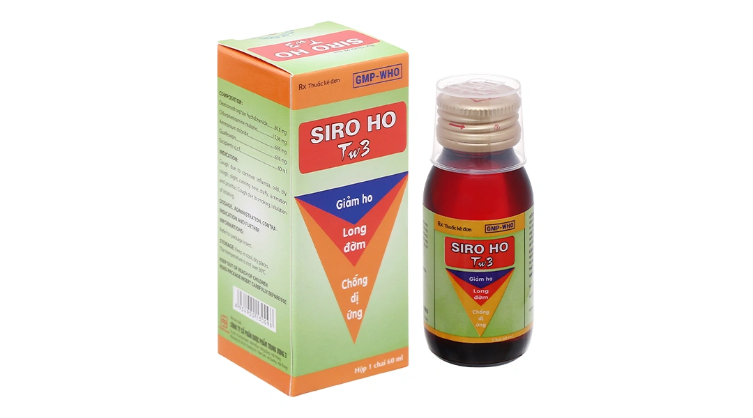 Siro ho TW3 giảm các triệu chứng ho do cảm lạnh, cảm cúm, dị ứng chai 60ml - 