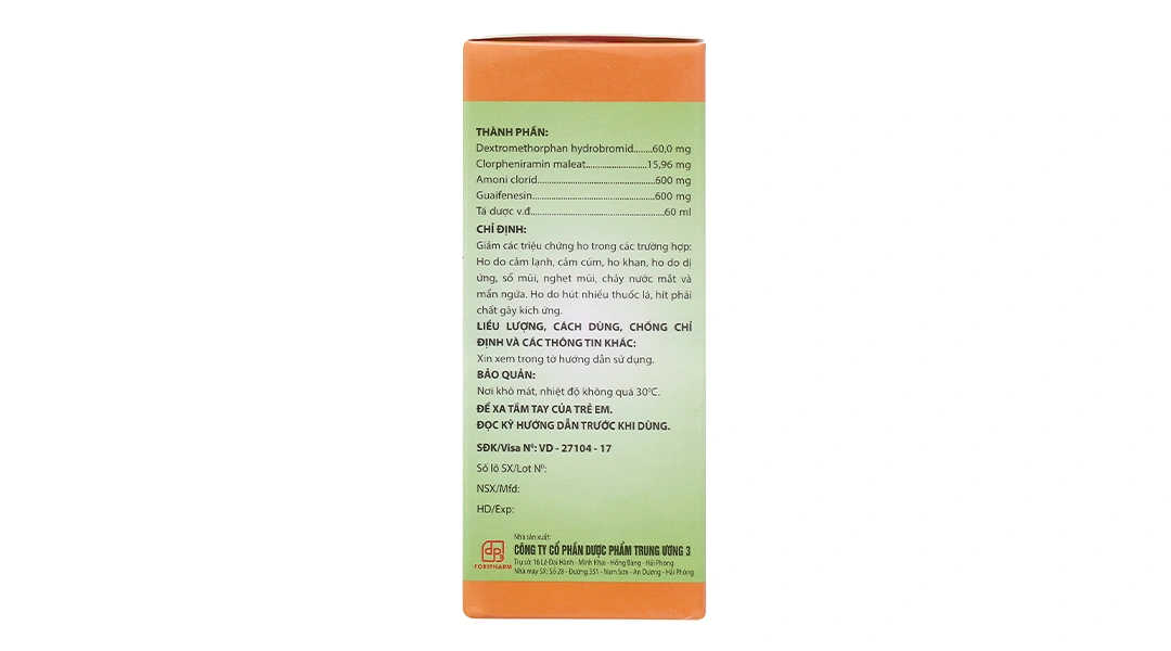 Siro ho TW3 giảm các triệu chứng ho do cảm lạnh, cảm cúm, dị ứng chai 60ml - 2