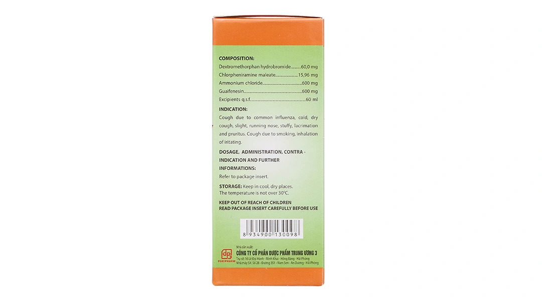 Siro ho TW3 giảm các triệu chứng ho do cảm lạnh, cảm cúm, dị ứng chai 60ml - 3