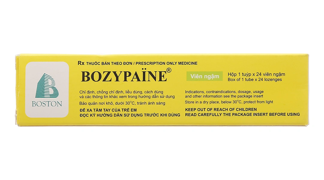 Viên ngậm Bozypaine trị viêm họng, đau họng tuýp 24 viên - 1