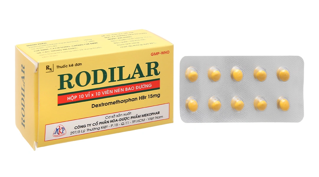 Rodilar 15mg trị ho khan, ho do kích ứng (10 vỉ x 10 viên) - 