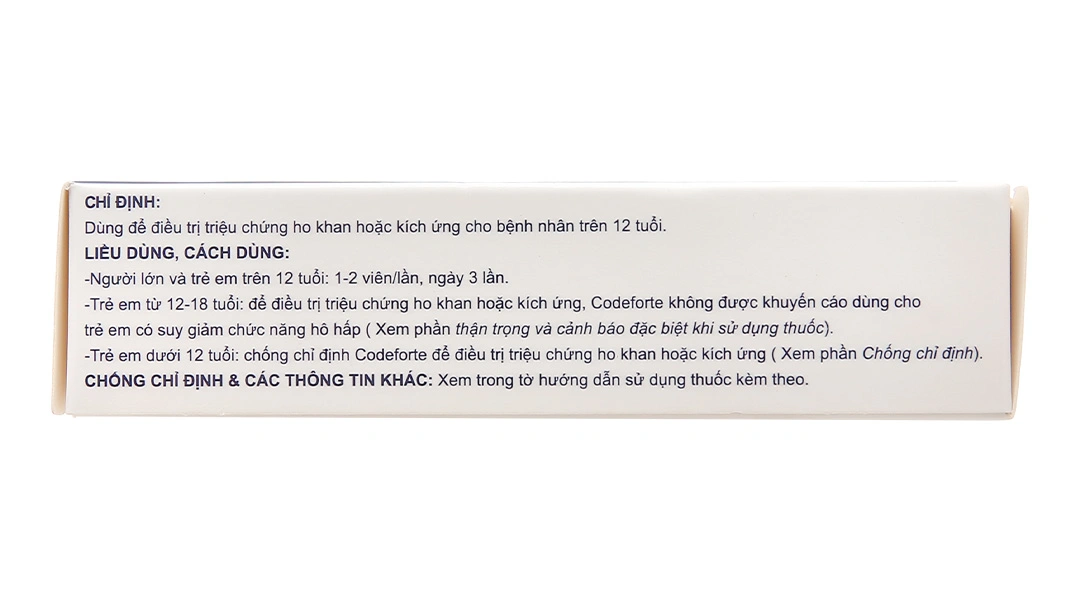 Codeforte trị ho khan, ho do kích ứng (2 vỉ x 10 viên) - 2