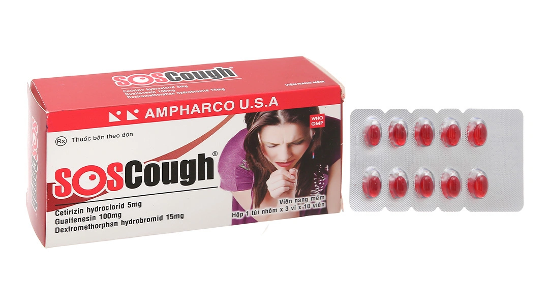 SOSCough trị ho khan, ho do kích ứng (3 vỉ x 10 viên) - 