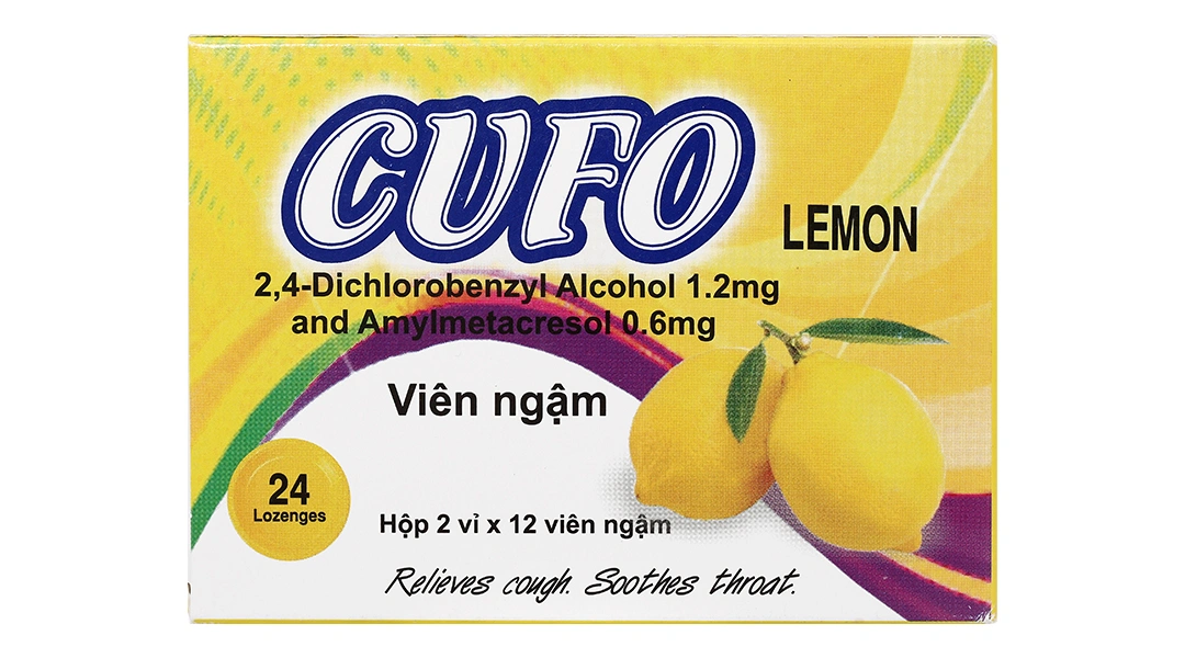 Viên ngậm Cufo Lemon hỗ trợ trị viêm họng, đau họng (2 vỉ x 12 viên) - 1