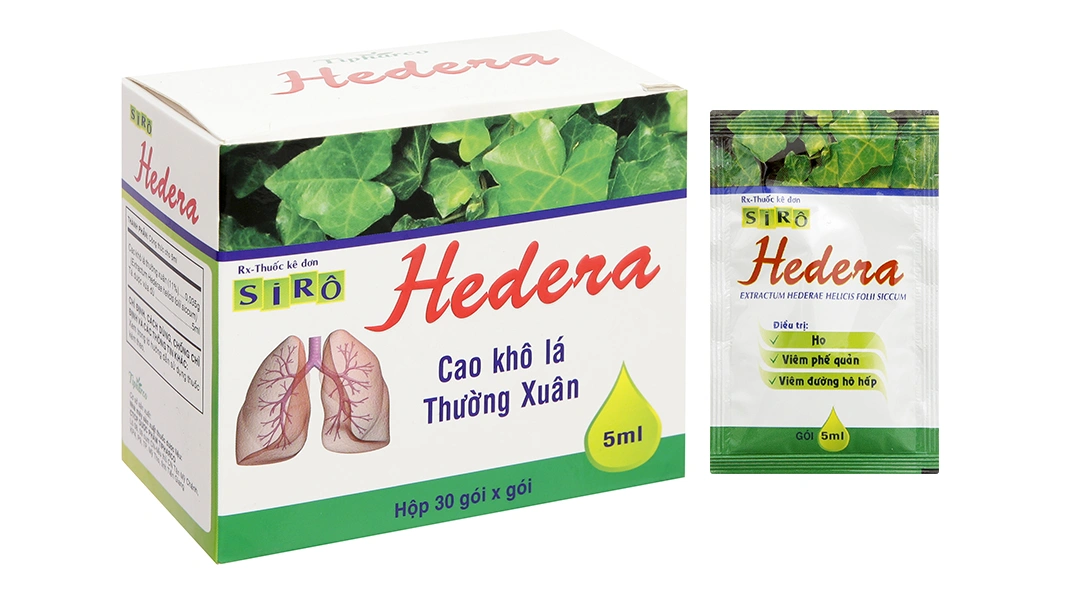 Sirô Hedera trị triệu chứng viêm phế quản, viêm đường hô hấp kèm ho (30 gói x 5ml) - 