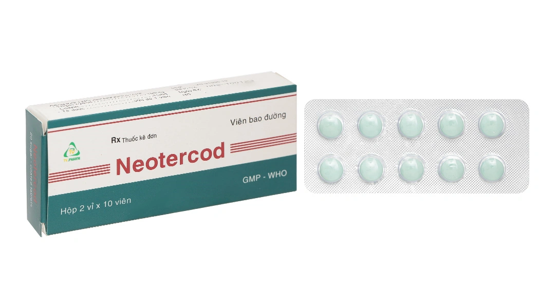 Neotercod trị triệu chứng ho khan, ho do kích ứng (2 vỉ x 10 viên) - 