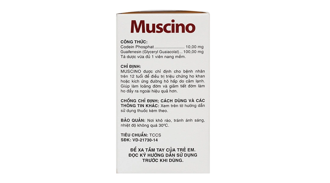 Muscino trị triệu chứng ho khan, ho do kích ứng (10 vỉ x 10 viên) - 3