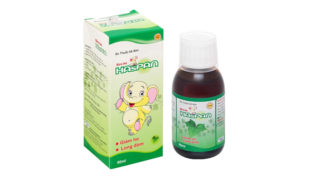Siro ho Haspan giảm ho, long đờm, làm loãng chất nhầy đường hô hấp chai 90ml - 