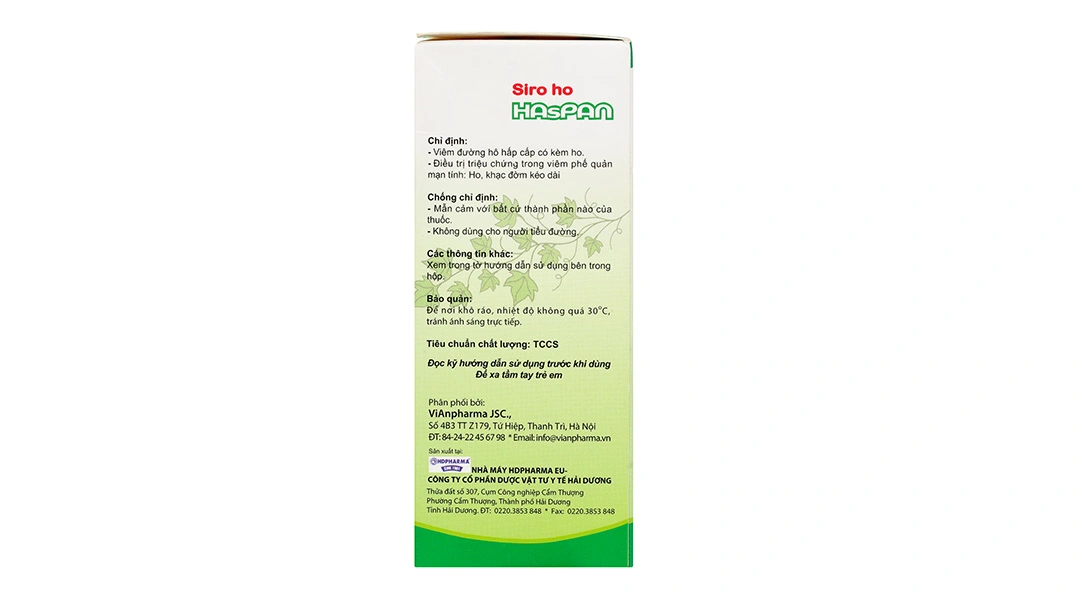 Siro ho Haspan giảm ho, long đờm, làm loãng chất nhầy đường hô hấp chai 90ml - 3