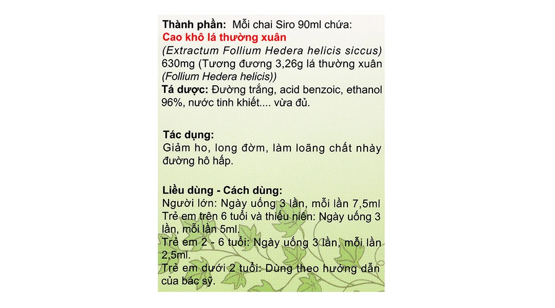 Siro ho Haspan giảm ho, long đờm, làm loãng chất nhầy đường hô hấp chai 90ml - 4
