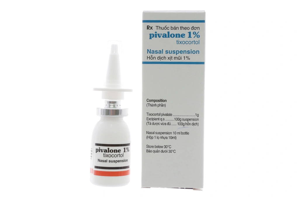 Hỗn dịch xịt mũi Pivalone 1% trị viêm mũi dị ứng chai 10ml - 