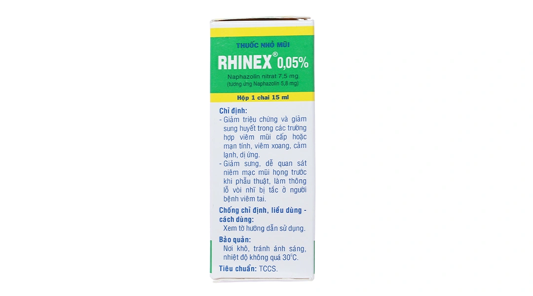 Thuốc nhỏ mũi Rhinex 0.05% giảm triệu chứng, sung huyết trong viêm mũi chai 15ml - 1