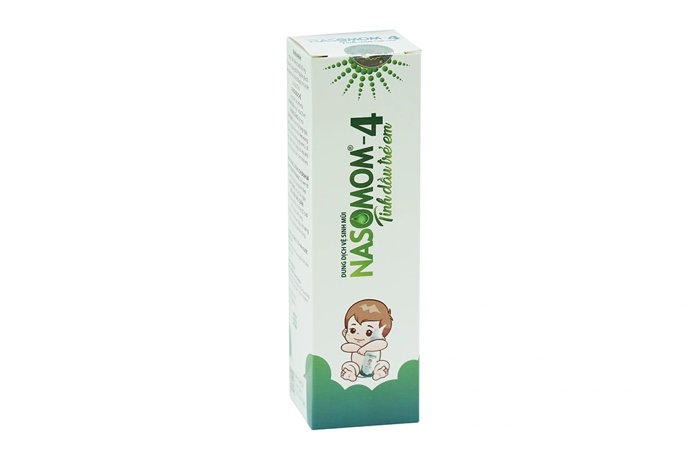 Dung dịch xịt mũi Nasomom - 4 Tinh Dầu Trẻ Em trị nghẹt mũi chai 70ml - 