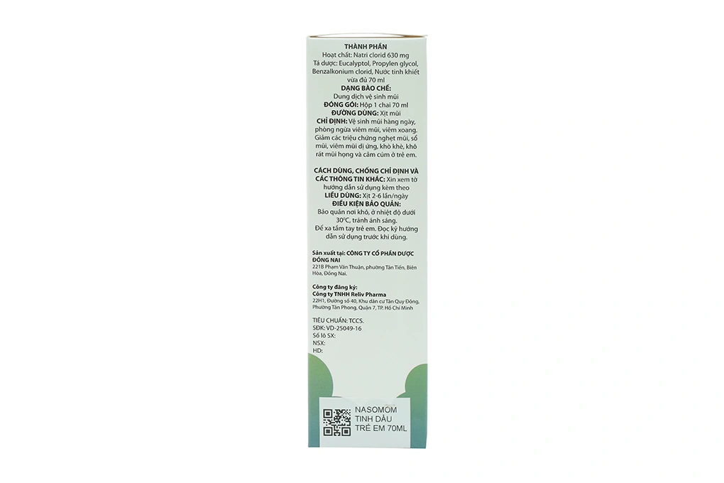 Dung dịch xịt mũi Nasomom - 4 Tinh Dầu Trẻ Em trị nghẹt mũi chai 70ml - 1