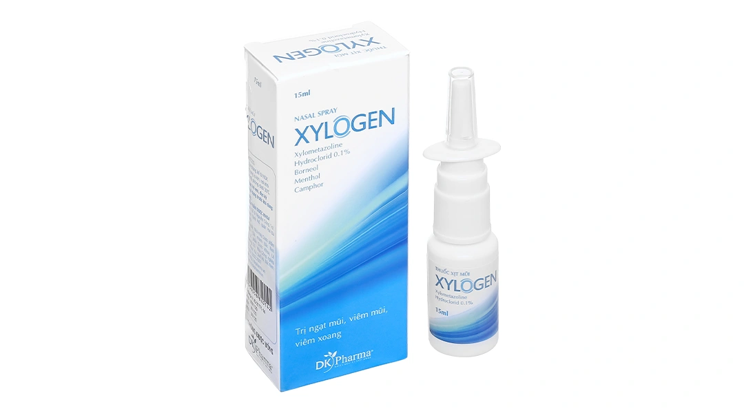 Xịt mũi Xylogen 0.1% trị nghẹt mũi, sổ mũi chai 15ml - 