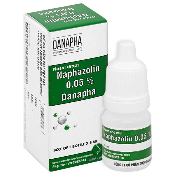 Thuốc nhỏ mũi Naphazolin 0.05% Danapha giảm nghẹt mũi, sung huyết mũi