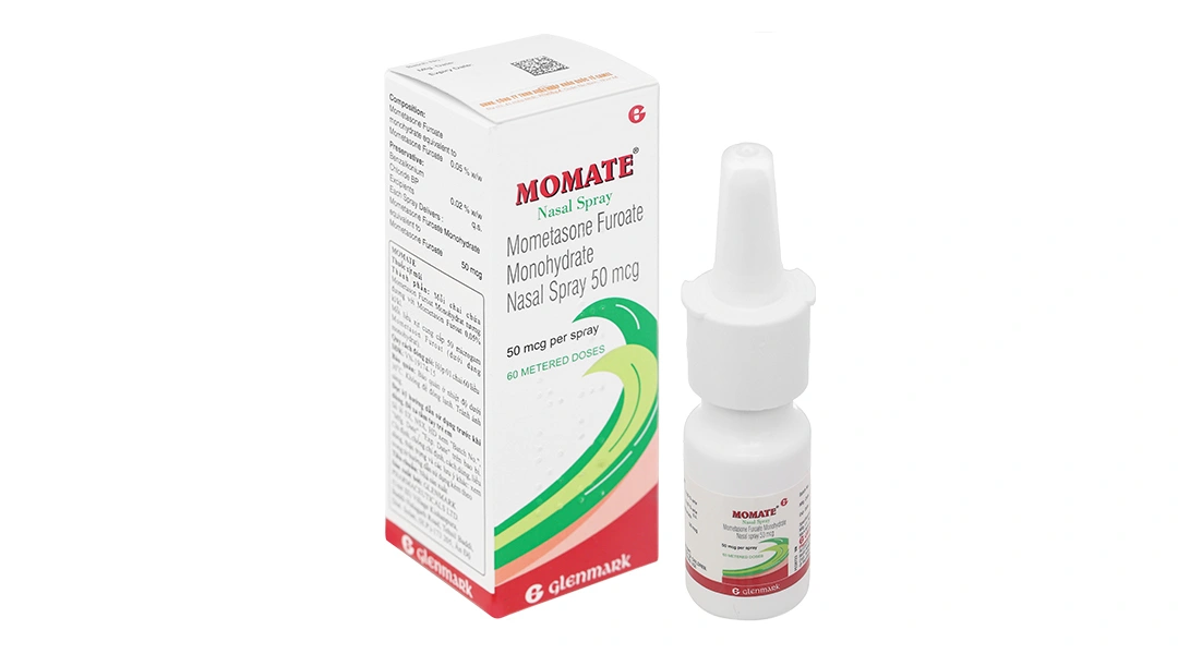 Hỗn dịch xịt mũi Momate Nasal Spray 50mcg trị viêm mũi dị ứng chai 60 liều - 